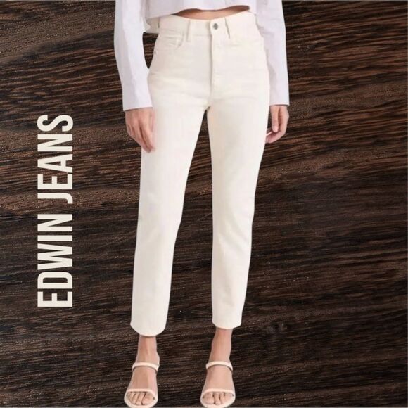 EDWIN ANTHROPOLOGIE Women’s Anderson Ankle in the Size 28 in Ivory Color - Picture 1 of 12